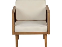 Set salotto da giardino con tavolo e pouf 5 posti BARATTI Legno d'acacia Marrone