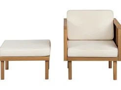 Set salotto da giardino con tavolo e pouf 5 posti BARATTI Legno d'acacia Marrone
