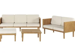 Set salotto da giardino con tavolo e pouf 5 posti BARATTI Legno d'acacia Marrone