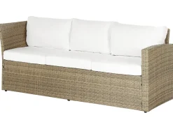 Set salotto da giardino con tavolo e pouf 5 posti BARDI con cuscini Rattan sintetico (PE) Marrone