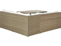 Set salotto da giardino con tavolo e pouf 5 posti BARDI con cuscini Rattan sintetico (PE) Marrone