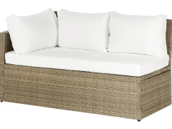 Set salotto da giardino con tavolo e pouf 5 posti BARDI con cuscini Rattan sintetico (PE) Marrone