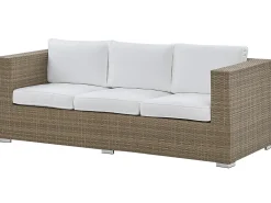 Set salotto da giardino con tavolo e pouf 5 posti BELLUNO Rattan sintetico (PE) Bianco