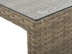 Set salotto da giardino con tavolo e pouf 5 posti BELLUNO Rattan sintetico (PE) Bianco