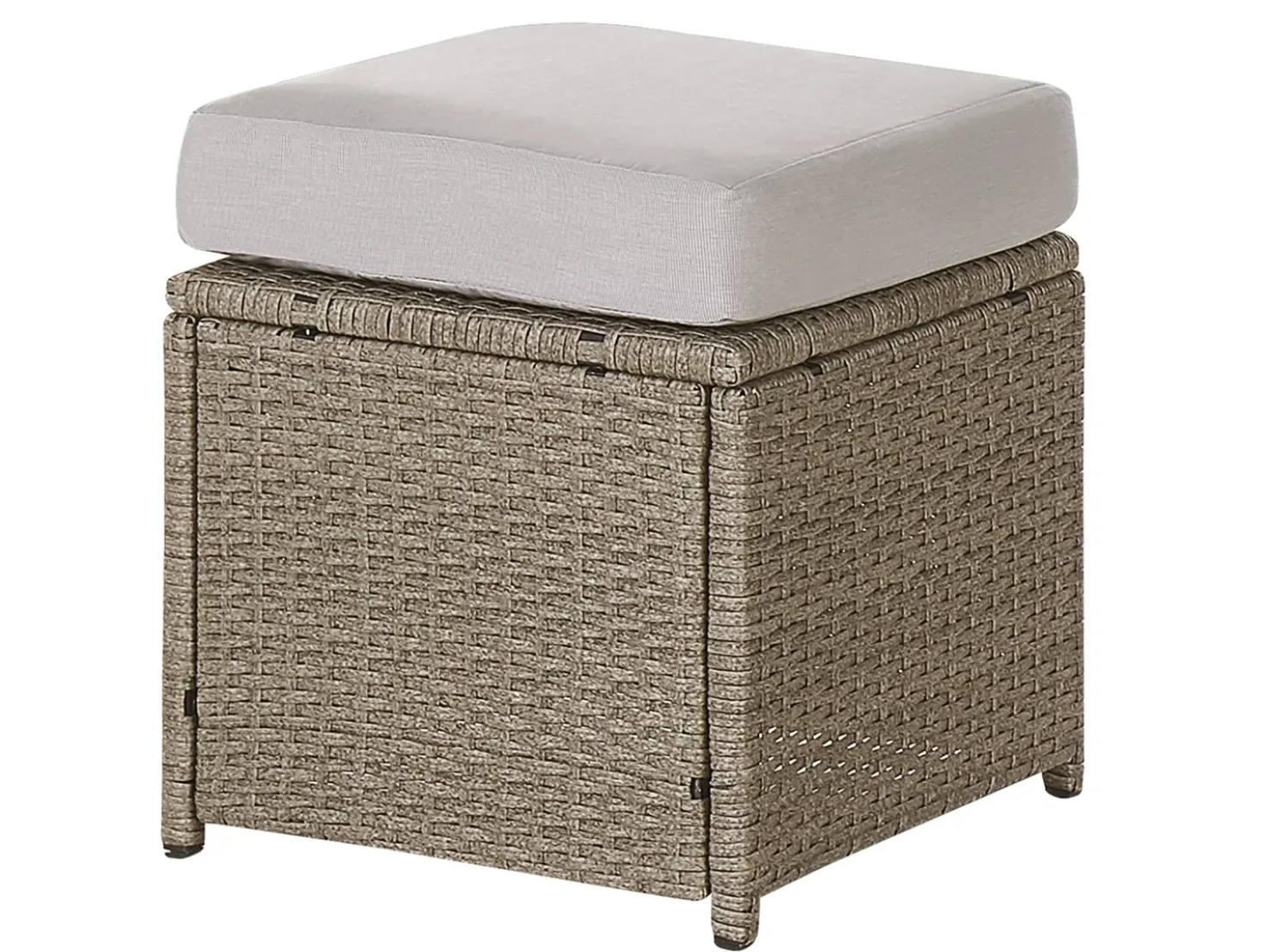 Set salotto da giardino con tavolo e pouf 5 posti BARDI con cuscini Rattan sintetico (PE) Tortora