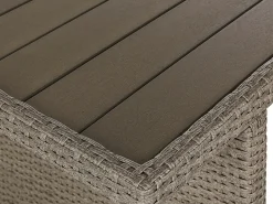 Set salotto da giardino con tavolo e pouf 5 posti BARDI con cuscini Rattan sintetico (PE) Tortora