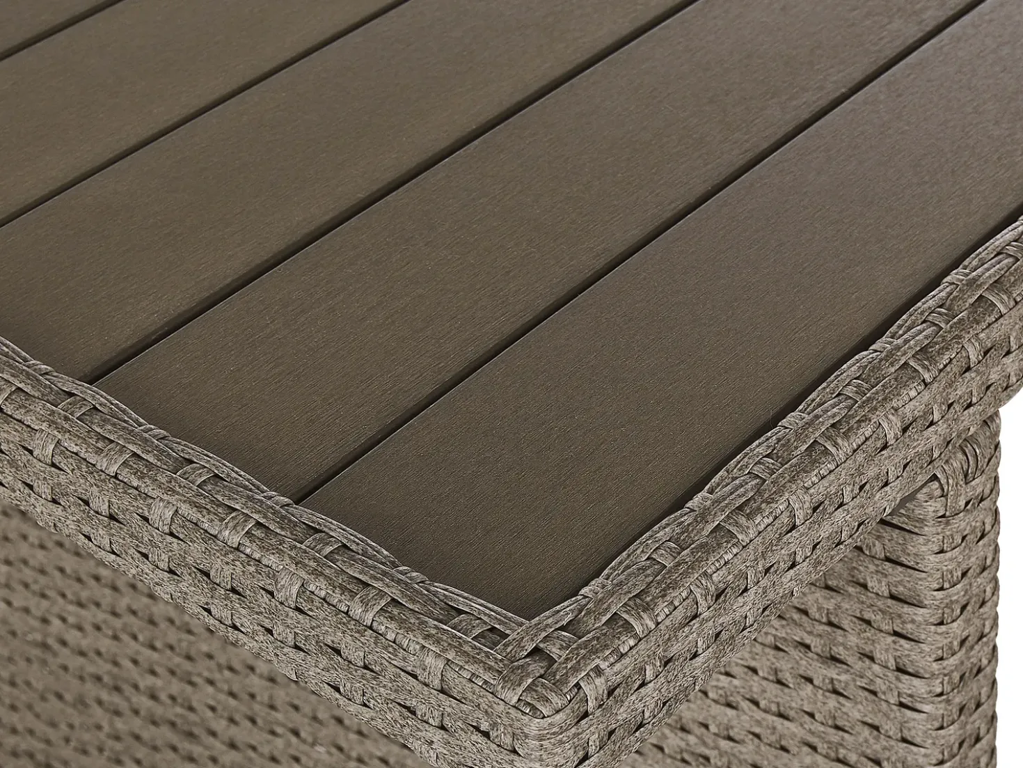 Set salotto da giardino con tavolo e pouf 5 posti BARDI con cuscini Rattan sintetico (PE) Tortora