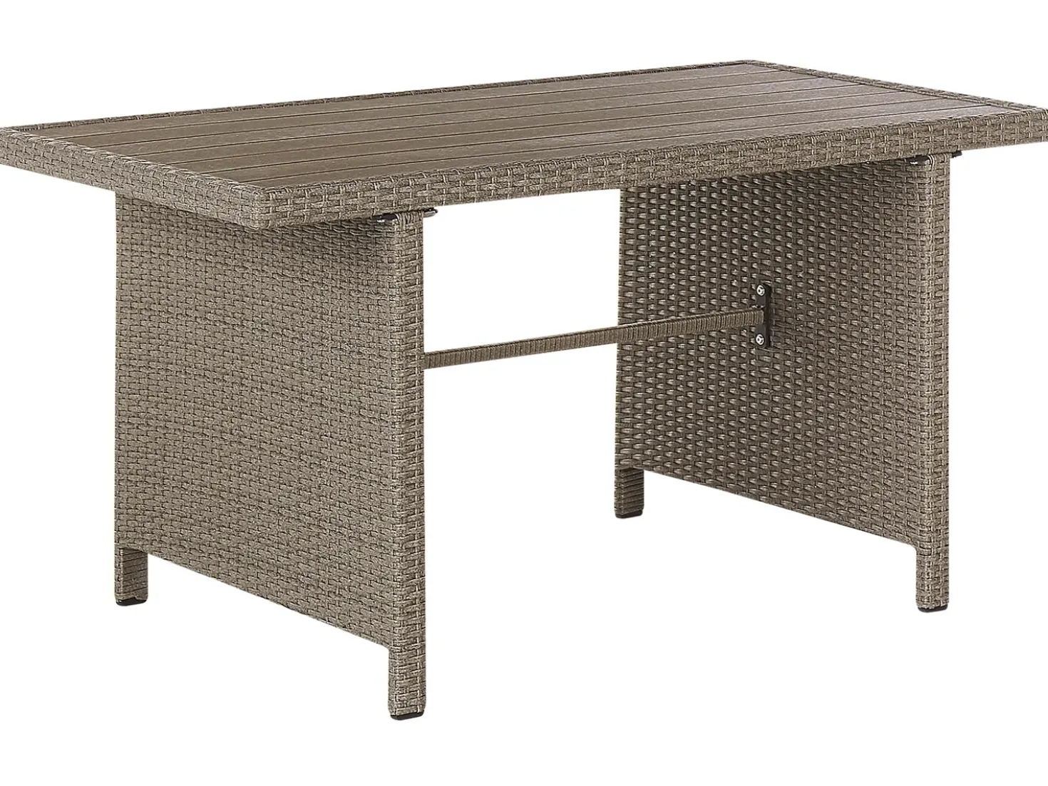 Set salotto da giardino con tavolo e pouf 5 posti BARDI con cuscini Rattan sintetico (PE) Tortora