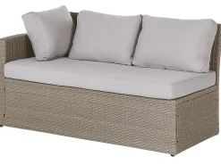 Set salotto da giardino con tavolo e pouf 5 posti BARDI con cuscini Rattan sintetico (PE) Tortora