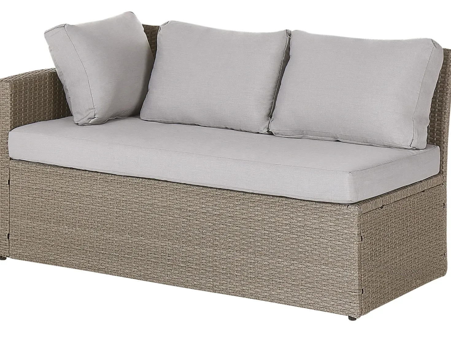 Set salotto da giardino con tavolo e pouf 5 posti BARDI con cuscini Rattan sintetico (PE) Tortora
