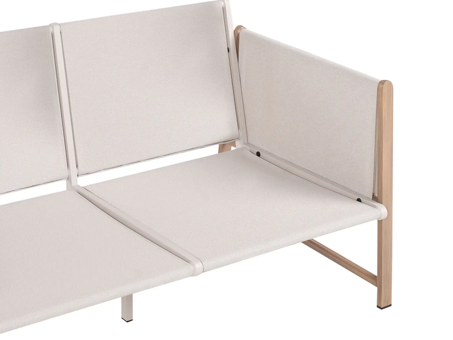 Set salotto da giardino con tavolo e pouf 5 posti NOLA Metallo Beige chiaro