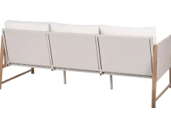 Set salotto da giardino con tavolo e pouf 5 posti NOLA Metallo Beige chiaro