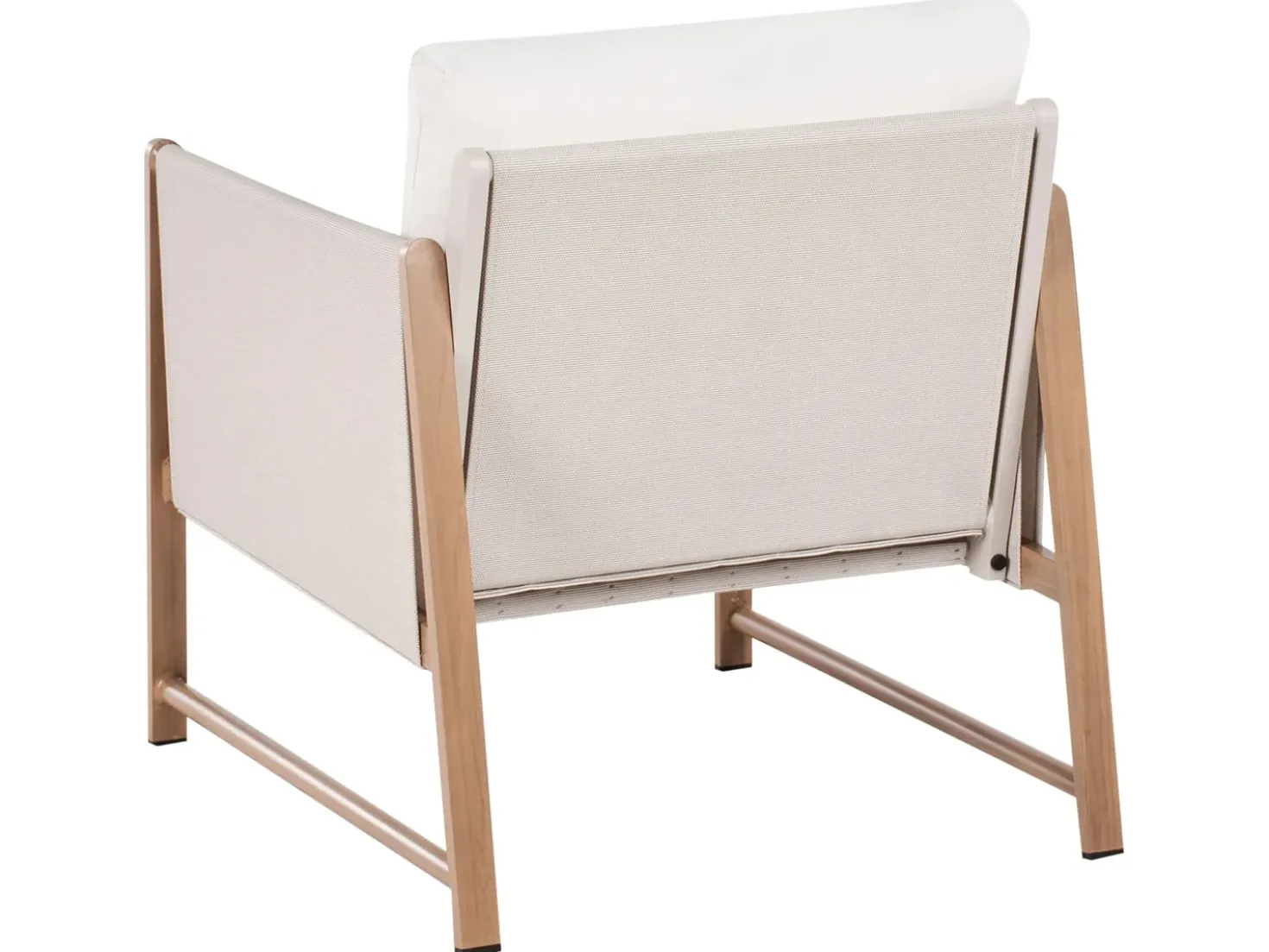 Set salotto da giardino con tavolo e pouf 5 posti NOLA Metallo Beige chiaro