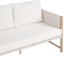 Set salotto da giardino con tavolo e pouf 5 posti NOLA Metallo Beige chiaro