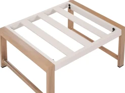 Set salotto da giardino con tavolo e pouf 5 posti NOLA Metallo Beige chiaro