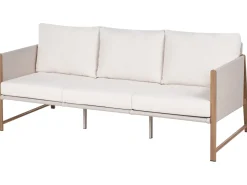 Set salotto da giardino con tavolo e pouf 5 posti NOLA Metallo Beige chiaro