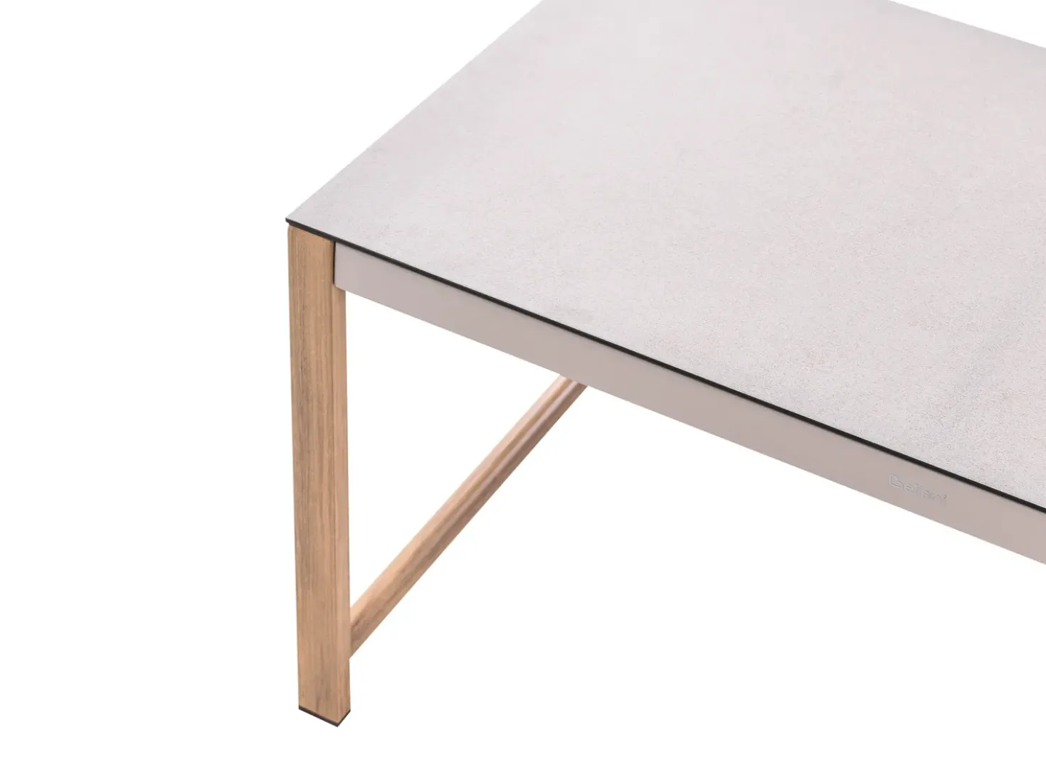 Set salotto da giardino con tavolo e pouf 5 posti NOLA Metallo Beige chiaro