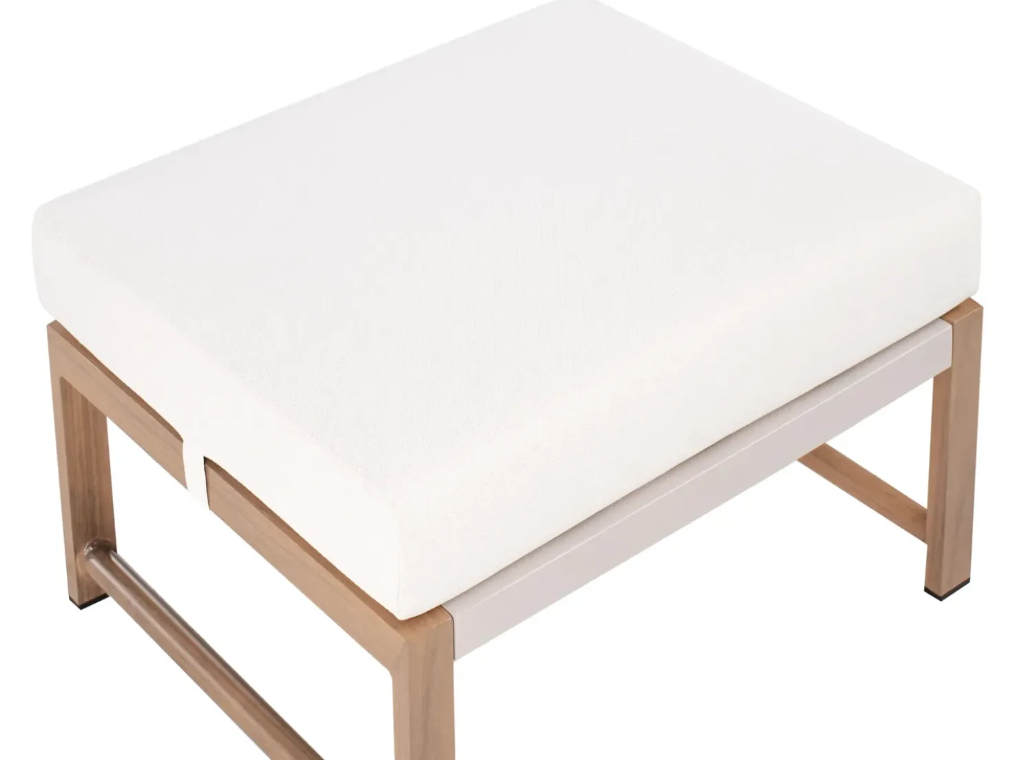 Set salotto da giardino con tavolo e pouf 5 posti NOLA Metallo Beige chiaro
