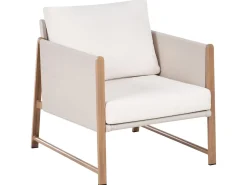 Set salotto da giardino con tavolo e pouf 5 posti NOLA Metallo Beige chiaro
