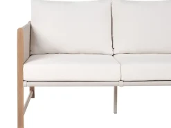 Set salotto da giardino con tavolo e pouf 5 posti NOLA Metallo Beige chiaro