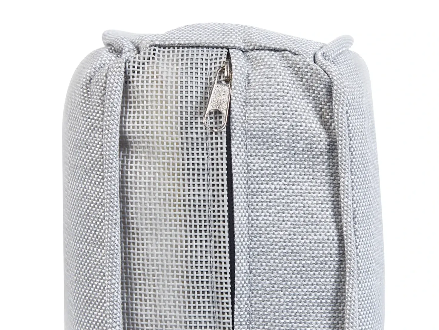 Set salotto da giardino con tavolo e pouf 9 posti LACONA Lato destro Rattan sintetico (PE) Grigio chiaro