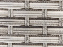 Set salotto da giardino con tavolo e pouf 9 posti LACONA Lato destro Rattan sintetico (PE) Grigio chiaro