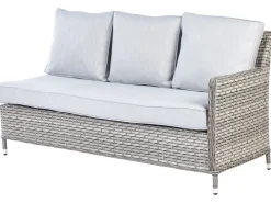 Set salotto da giardino con tavolo e pouf 9 posti LACONA Lato destro Rattan sintetico (PE) Grigio chiaro