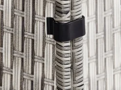 Set salotto da giardino con tavolo e pouf 9 posti LACONA Lato destro Rattan sintetico (PE) Grigio chiaro