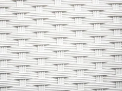 Set salotto da giardino con tavolo e pouf 6 posti ROMA Rattan sintetico (PE) Bianco