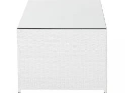 Set salotto da giardino con tavolo e pouf 6 posti ROMA Rattan sintetico (PE) Bianco