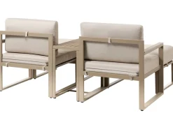 Set salotto da giardino con tavolo e pouf 2 posti NOCI Modulare Metallo Beige