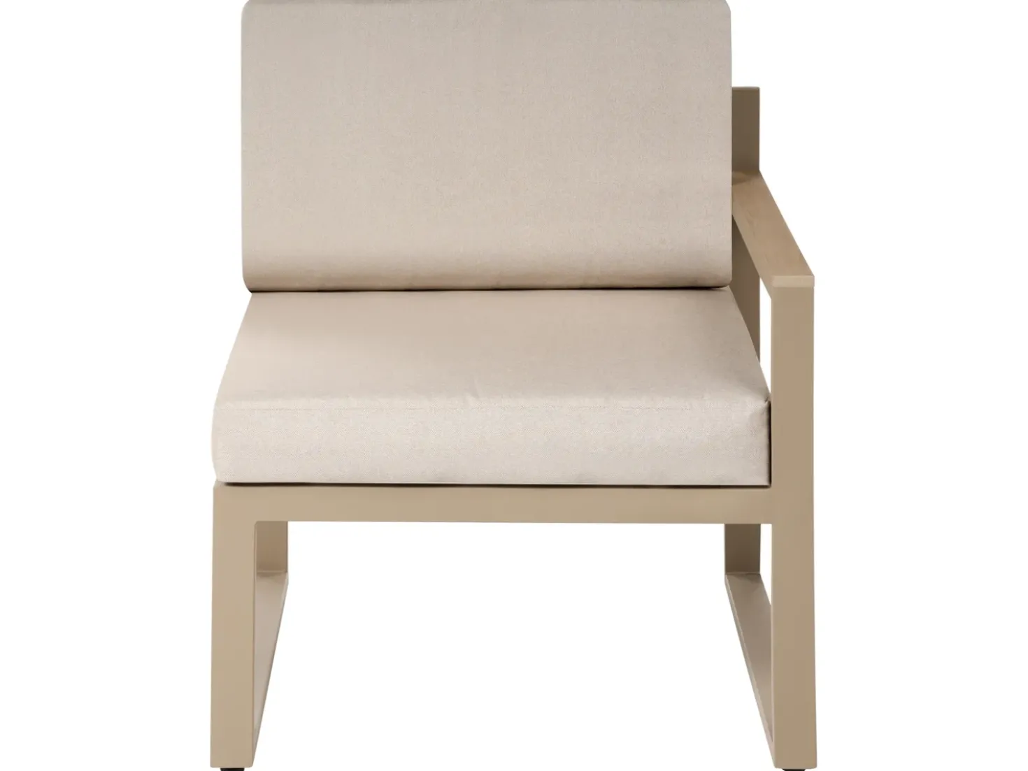 Set salotto da giardino con tavolo e pouf 2 posti NOCI Modulare Metallo Beige