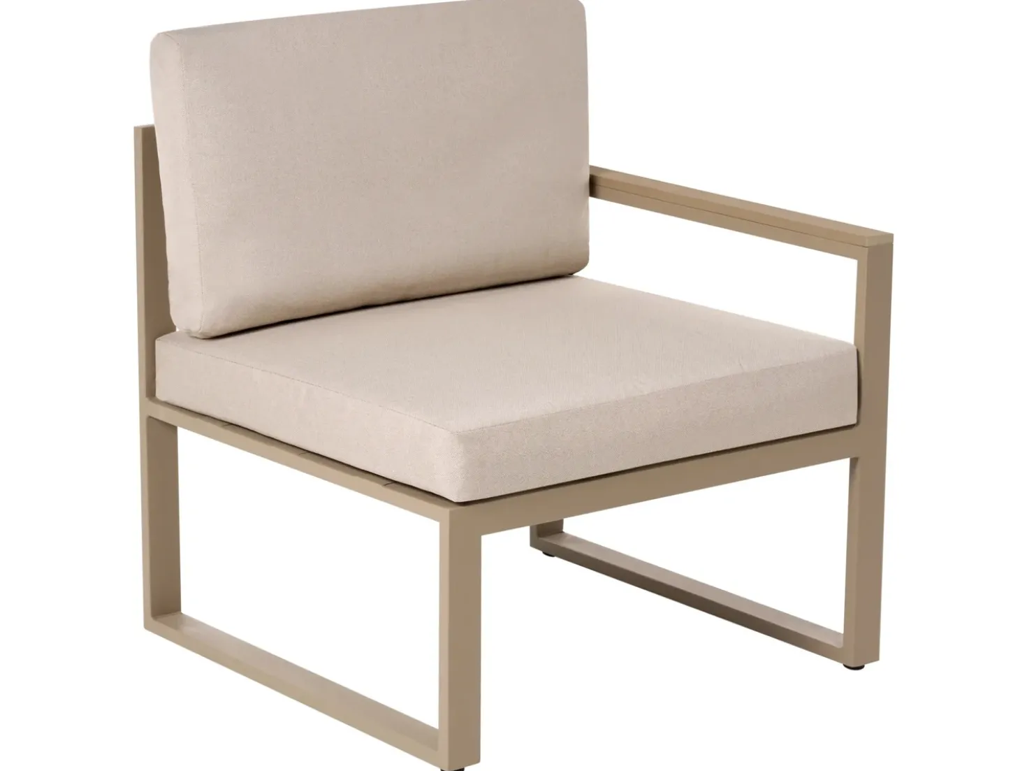Set salotto da giardino con tavolo e pouf 2 posti NOCI Modulare Metallo Beige