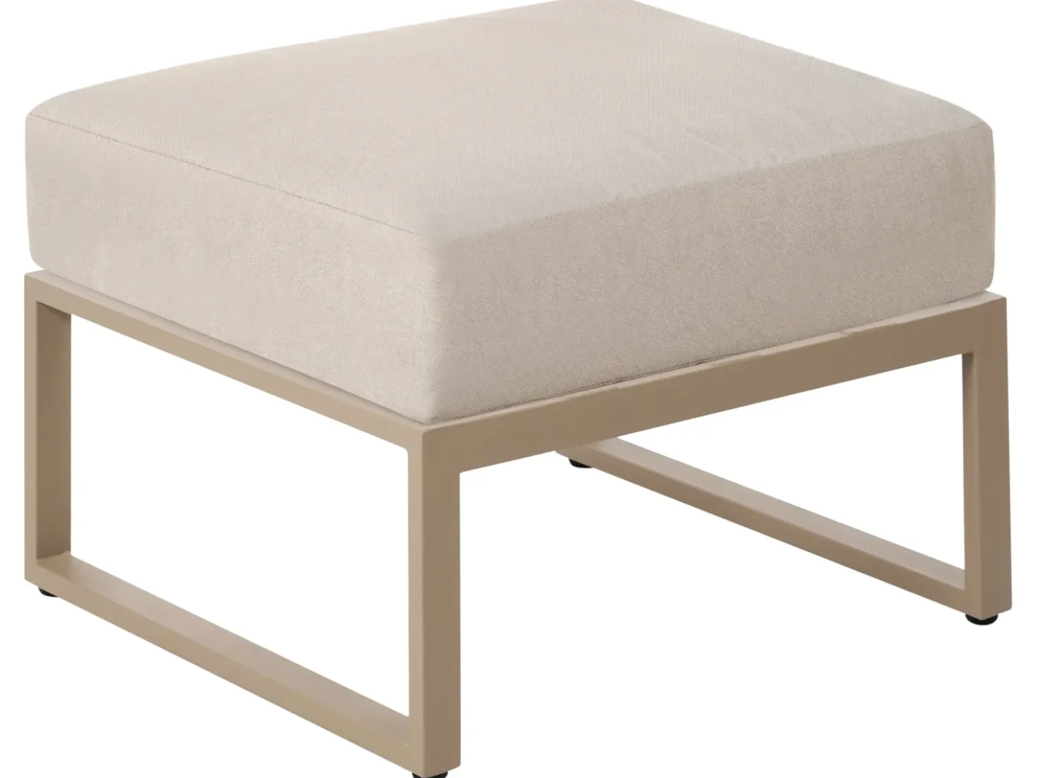 Set salotto da giardino con tavolo e pouf 2 posti NOCI Modulare Metallo Beige