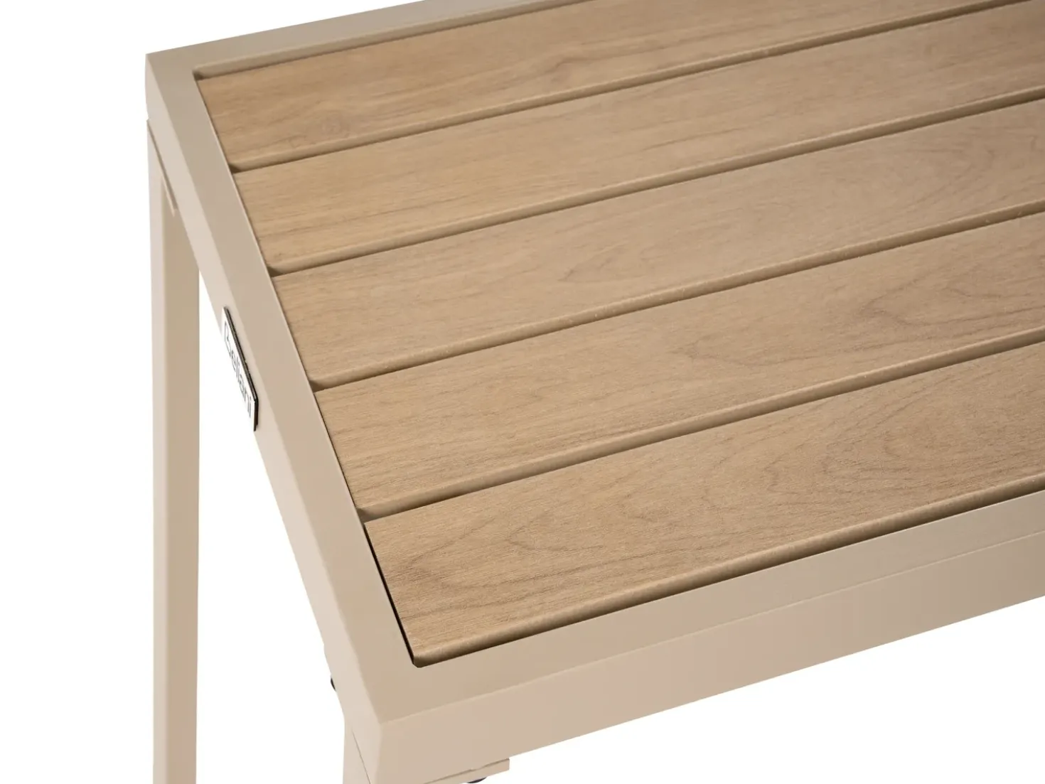 Set salotto da giardino con tavolo e pouf 2 posti NOCI Modulare Metallo Beige
