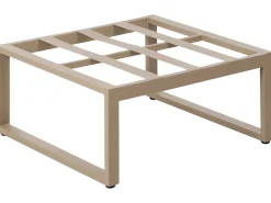 Set salotto da giardino con tavolo e pouf 2 posti NOCI Modulare Metallo Beige