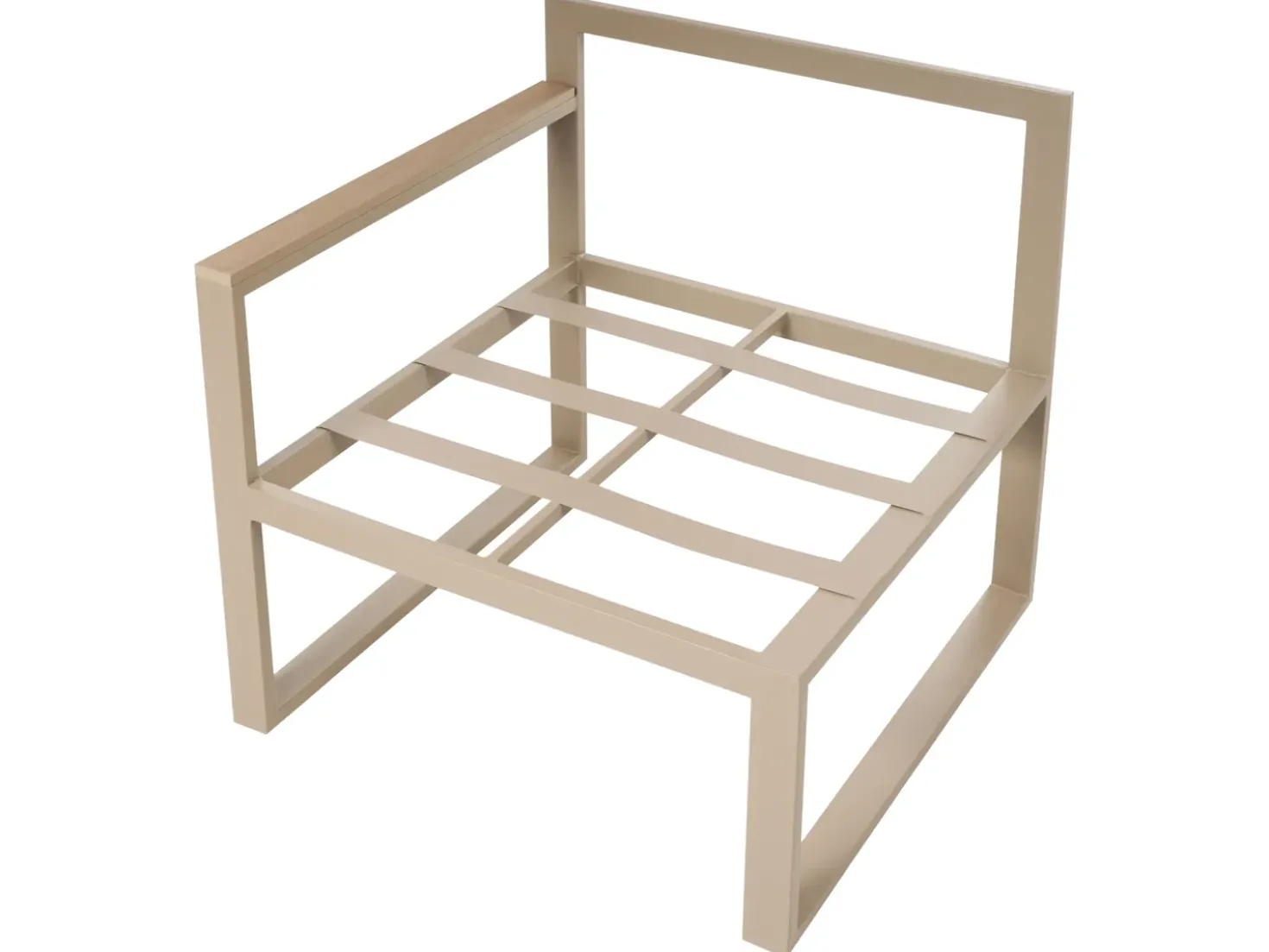 Set salotto da giardino con tavolo e pouf 2 posti NOCI Modulare Metallo Beige