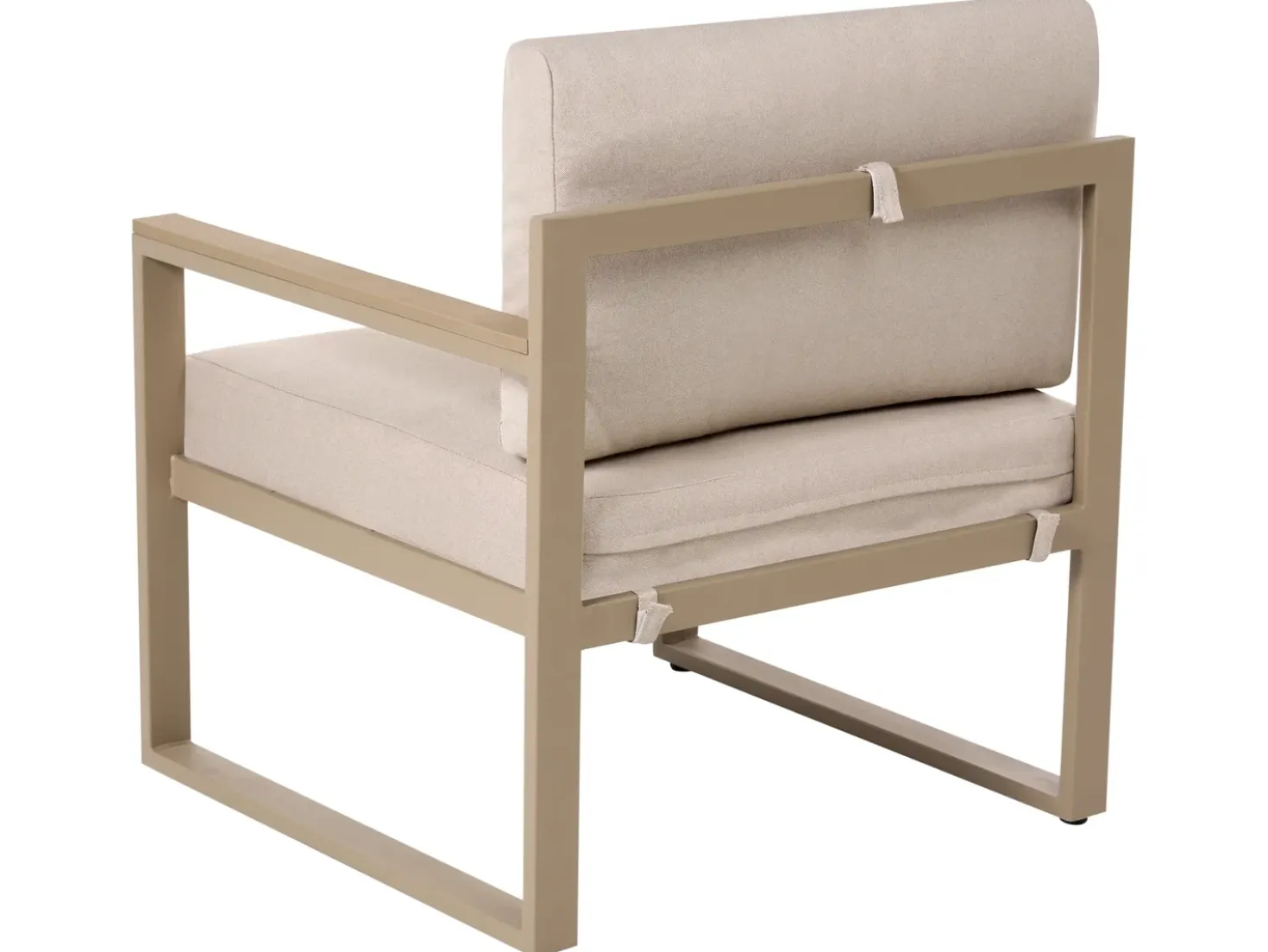 Set salotto da giardino con tavolo e pouf 2 posti NOCI Modulare Metallo Beige