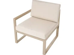 Set salotto da giardino con tavolo e pouf 2 posti NOCI Modulare Metallo Beige