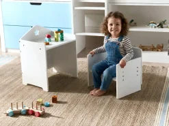 Set tavolo e sedie per bambini ELANORA Bianco Montessori