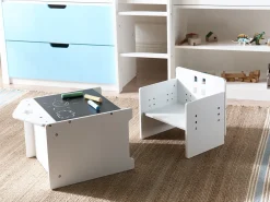 Set tavolo e sedie per bambini ELANORA Bianco Montessori
