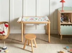 Set tavolo e sedie per bambini KEMPSEY Marrone chiaro Montessori con contenitore