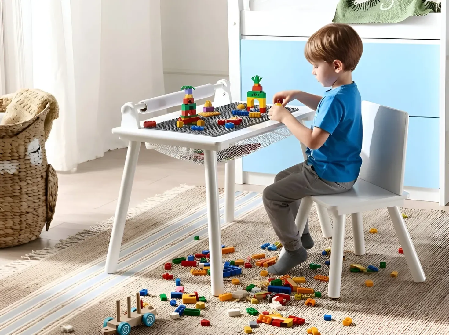 Set tavolo e sedie per bambini MOONTA Bianco
