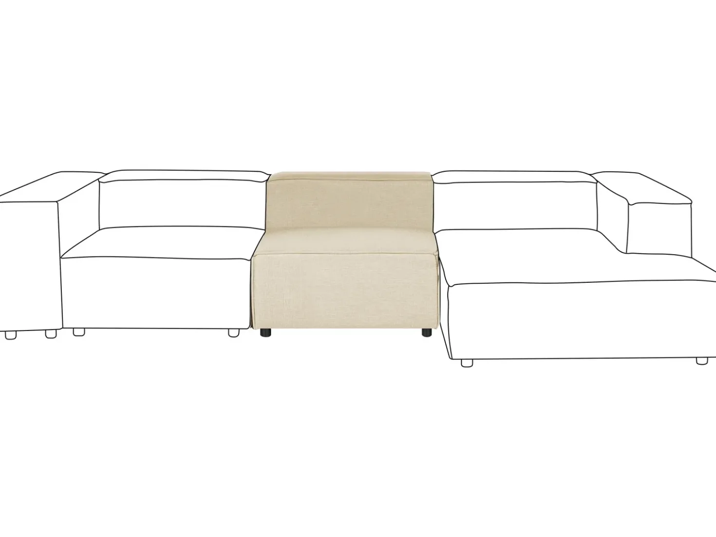 Sezione a 1 posto APRICA Lino sintetico Beige