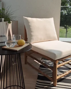 Sezione a 1 posto da giardino CERRETO Bambù Bianco sporco