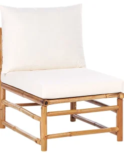 Sezione a 1 posto da giardino CERRETO Bambù Bianco sporco
