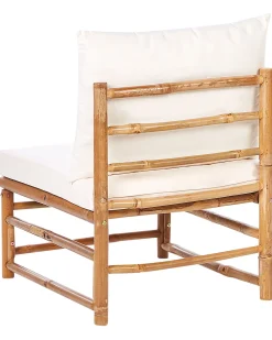 Sezione a 1 posto da giardino CERRETO Bambù Bianco sporco