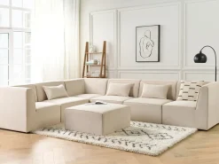 Sezione a 1 posto LEMVIG Velluto a coste Beige chiaro