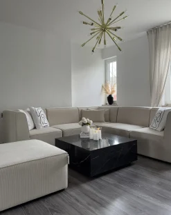 Sezione a 1 posto LEMVIG Velluto a coste Beige chiaro
