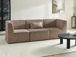 Sezione a 1 posto LEMVIG Velluto a coste Beige sabbia